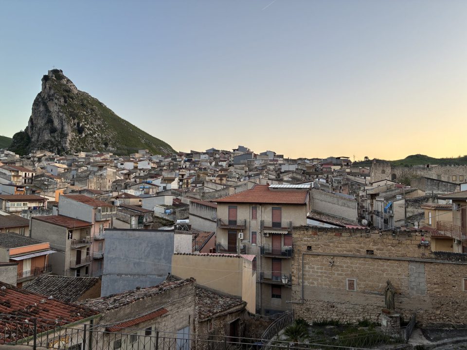 Marineo and the Rocca at sunset
