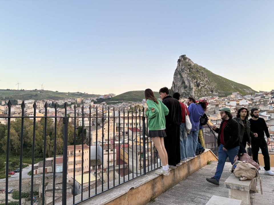 The group at the Marineo viewpoint below the Rocca