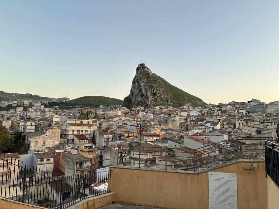 Marineo rooftops below the Rocca